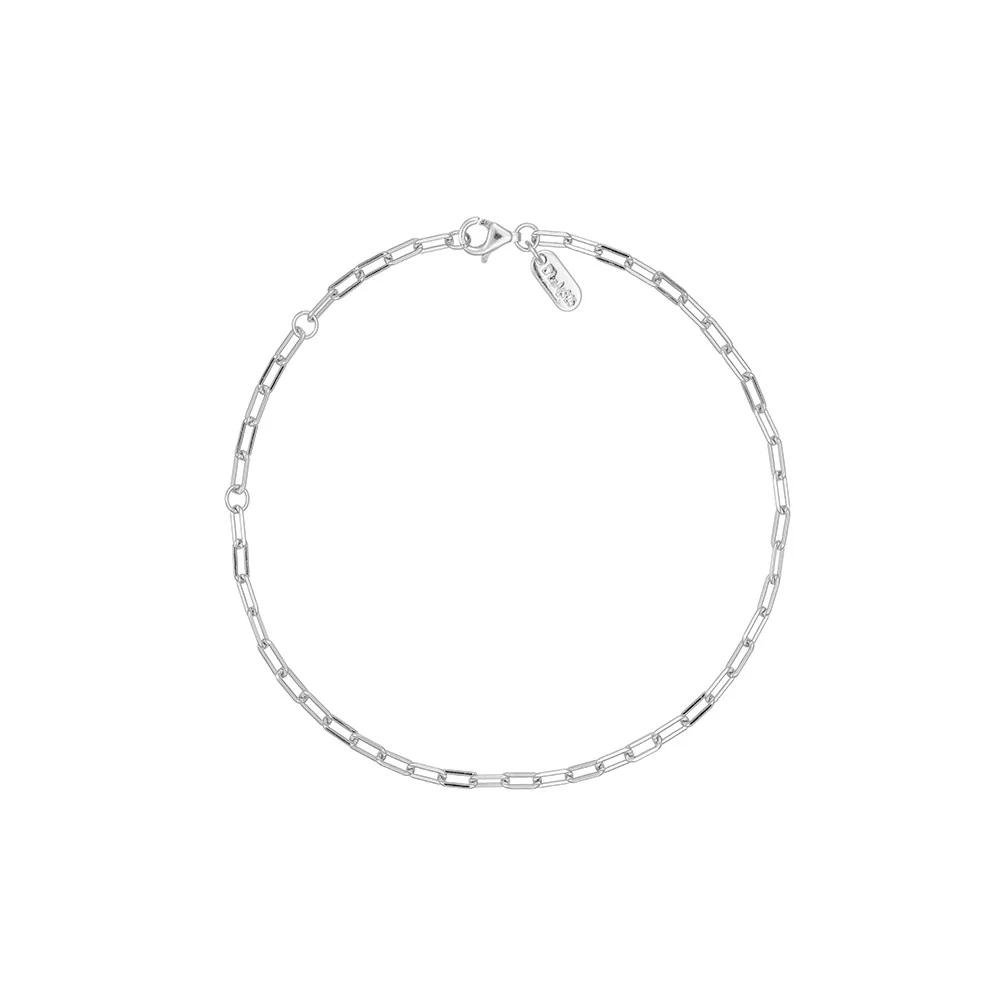 Chunky square link chain small Armband - Silber