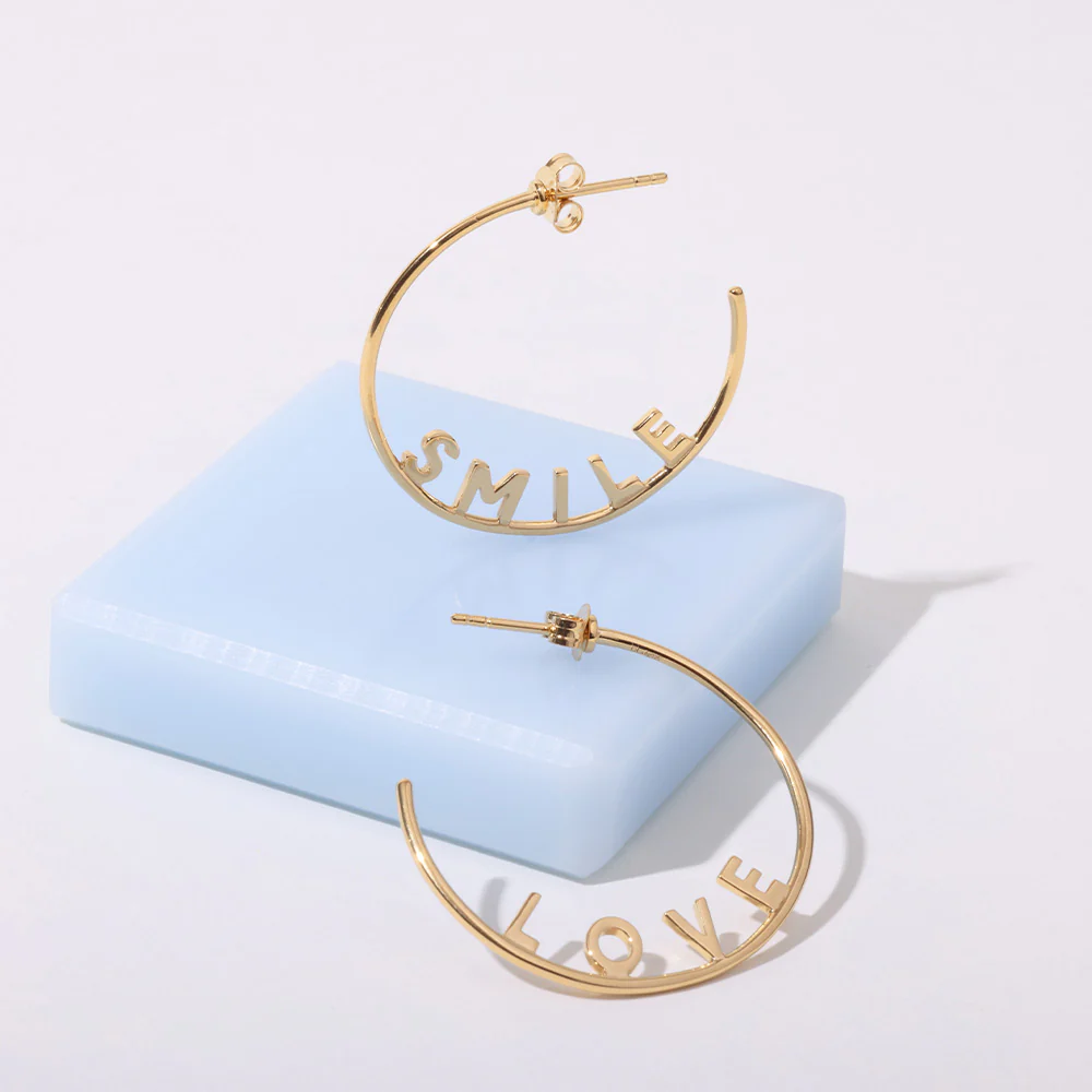 Creole LOVE Gold 32mm (1 pcs - right side) - Image 3