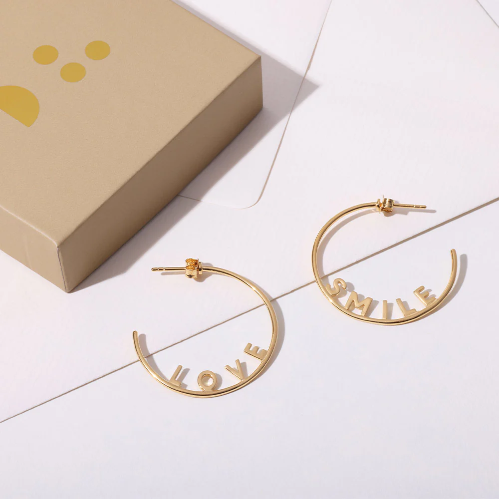 Creole LOVE Gold 32mm (1 pcs - right side) - Image 4