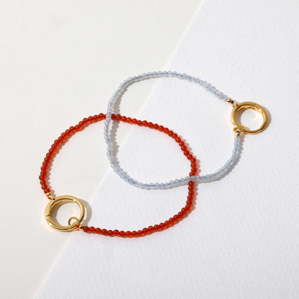 Gemstone Charm Lock Armband 2mm - Image 4
