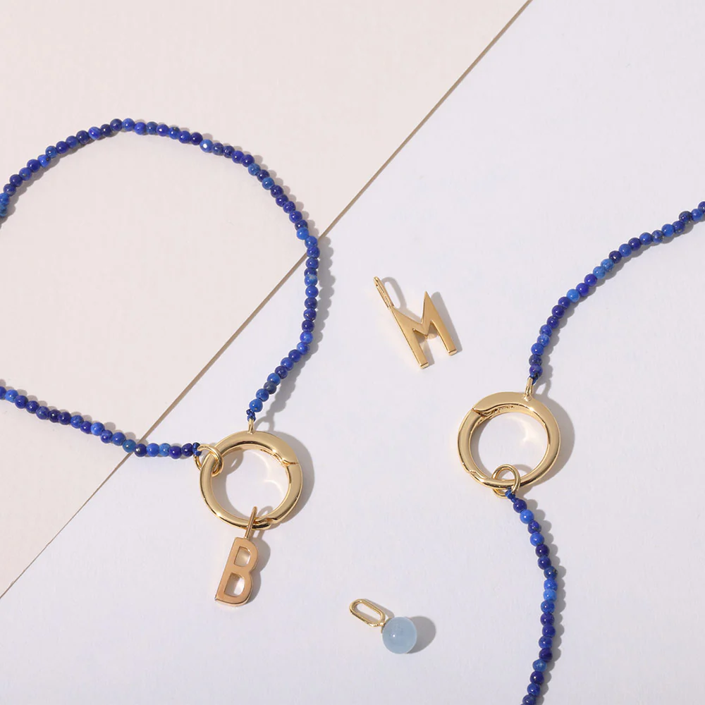 Gemstone Charm Lock Chain 2mm - Image 3
