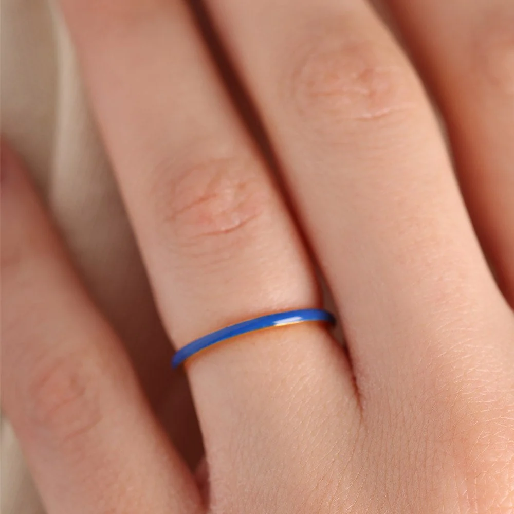 Klassischer Stack Ring Blau - Image 10
