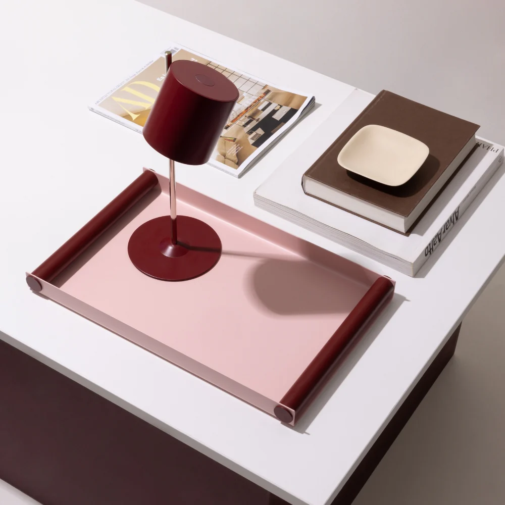 Ray Tray Serviertablett – Groß, Rosa/Burgund - Image 3
