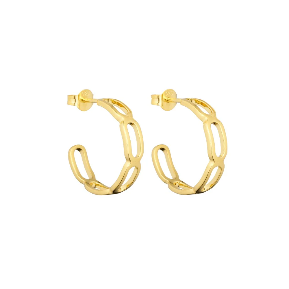 Square link Creole (set of 2 pcs) vergoldet