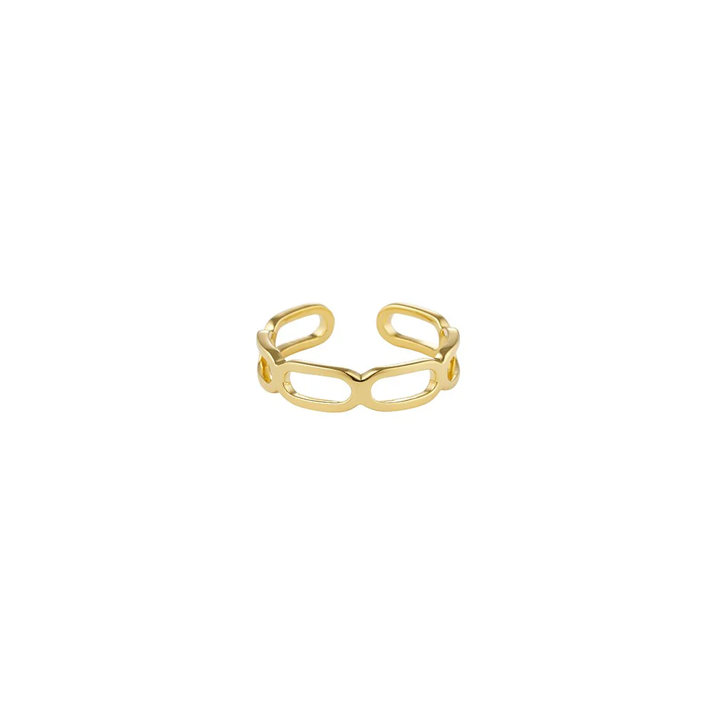 Square Link Ring - vergoldet