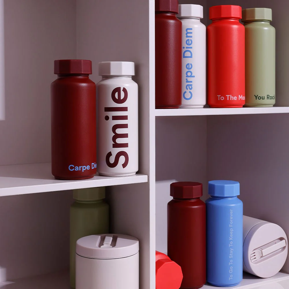 Thermoflasche – Pale Beige, Carpe Diem - Image 2